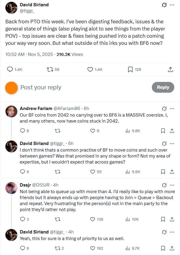 Пост Дэвида Сирленда