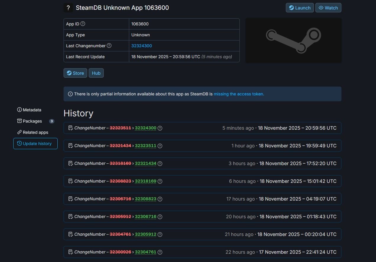 Неизвестное приложение на SteamDB
