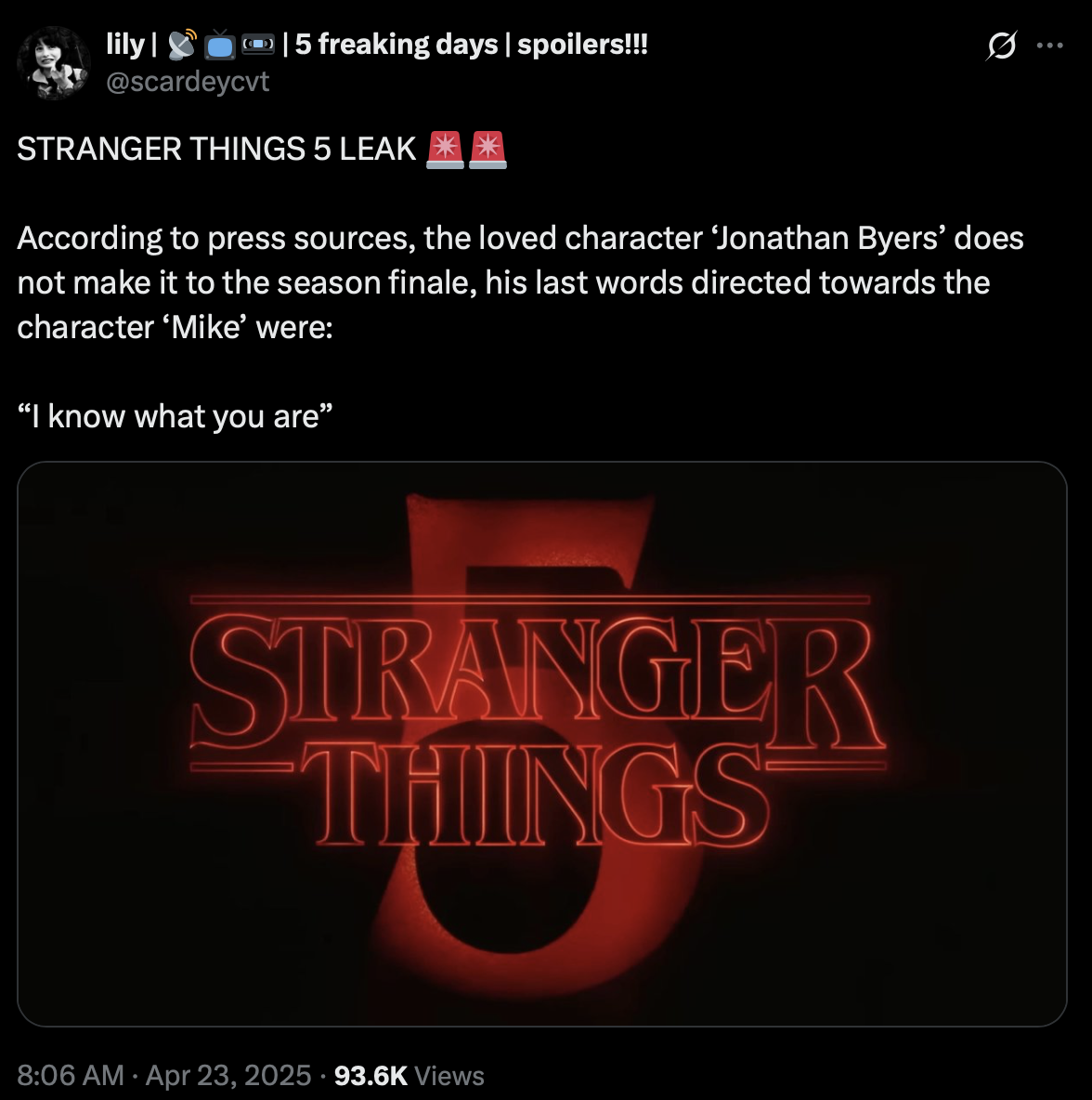 Поклонник сериала Stranger Things