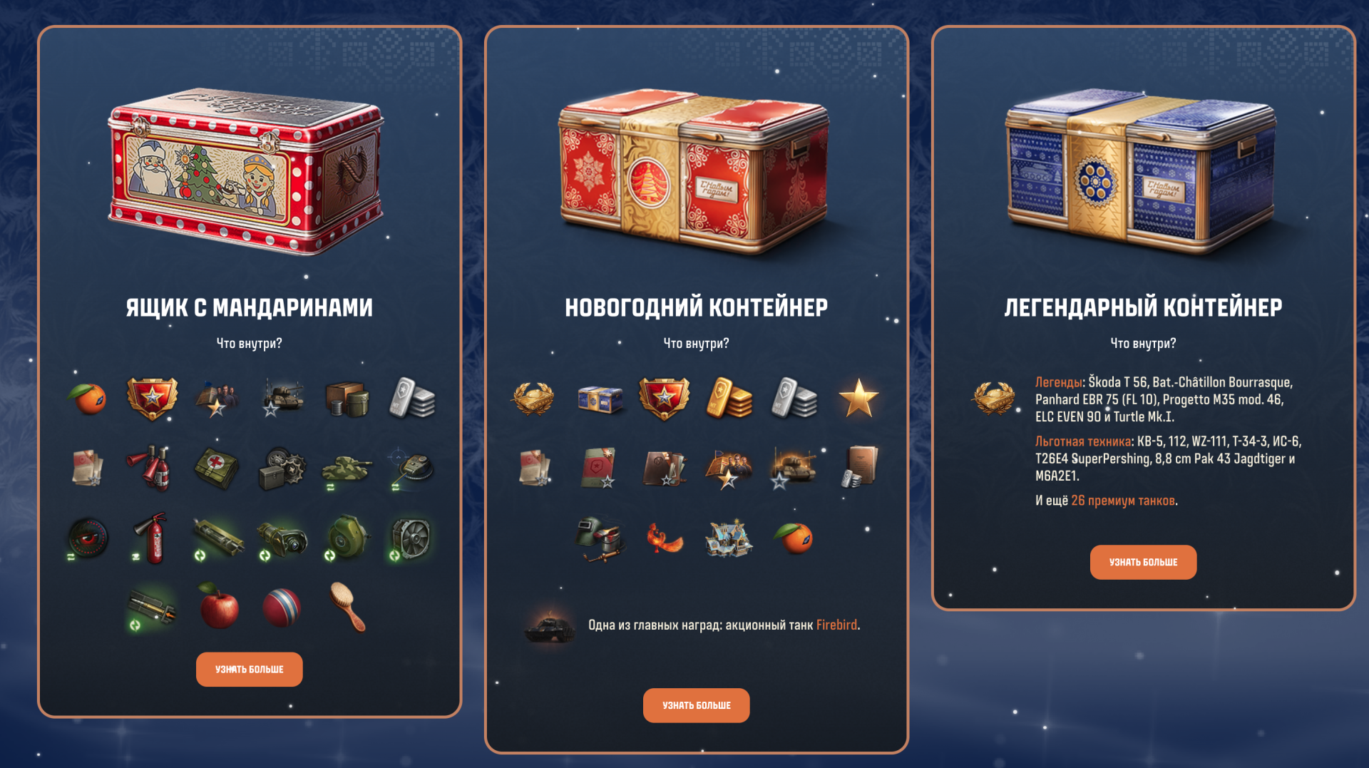 Состав контейнеров