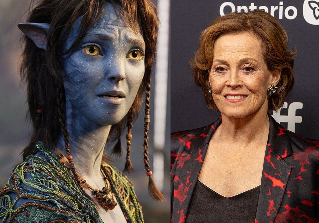 Уивер в фильме (слева) и в жизни. Источники фото: «Аватар 3» и Википедия