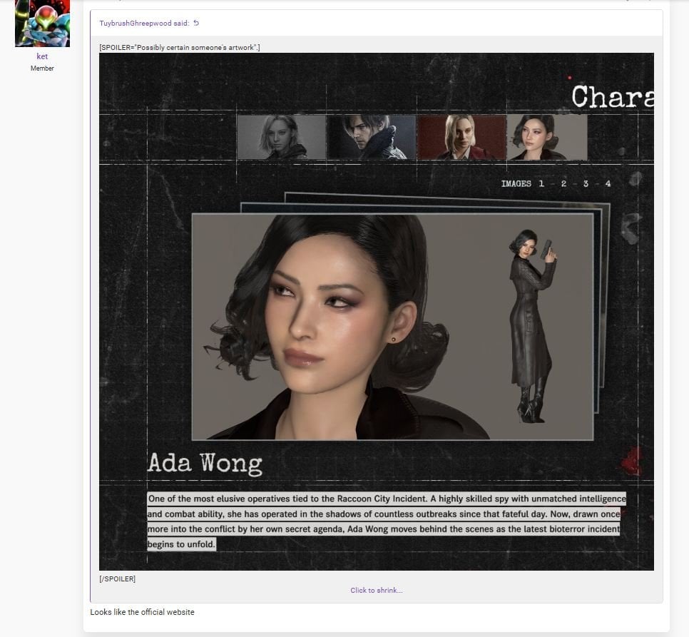 Моделька Ады Вонг на форуме