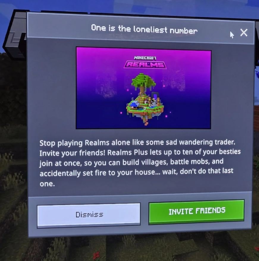 Уведомление от Mojang