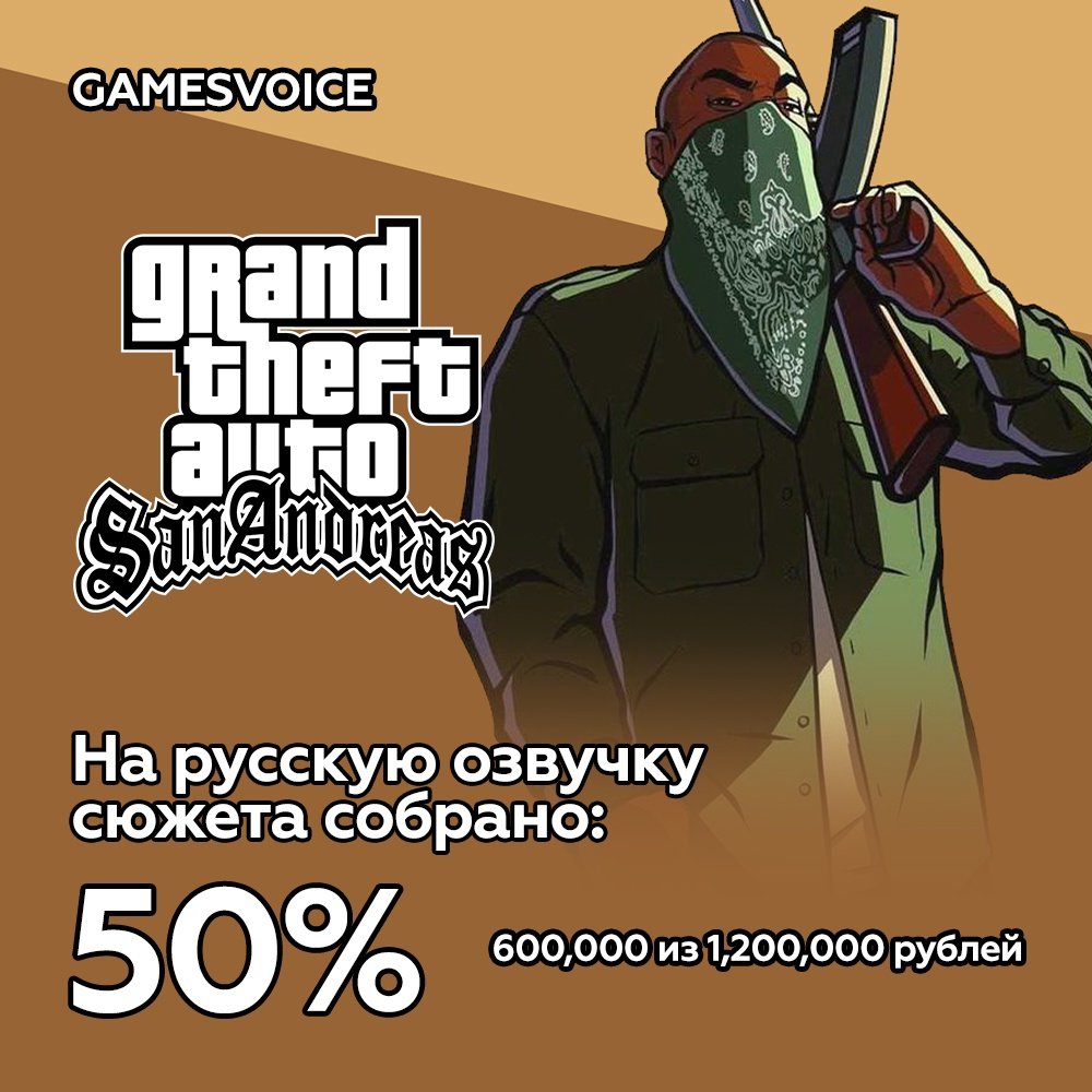 За три дня GamesVoice собрала половину суммы, необходимой для озвучки GTA: San Andreas