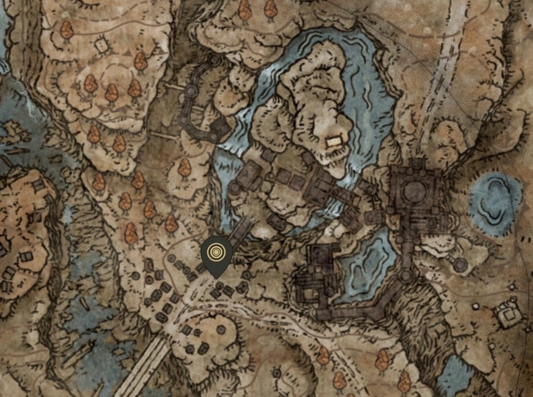 Источник: mapgenie.io / Благодать «Передняя сторона замка» на карте