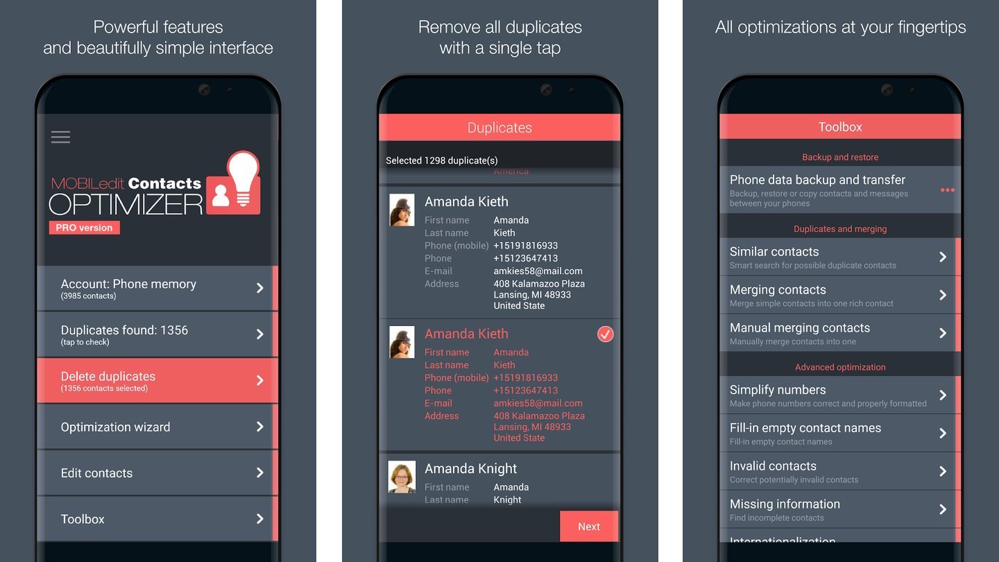 Источник: Google Play / Скриншот Contacts Optimizer