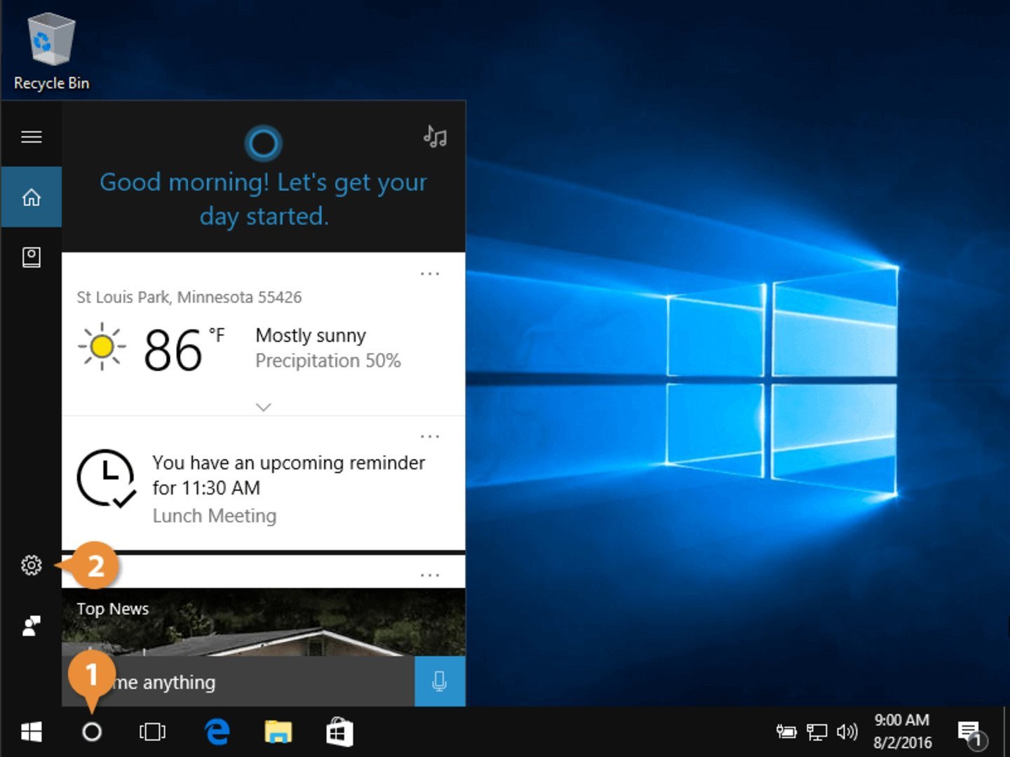 Источник: customguide / Windows 10