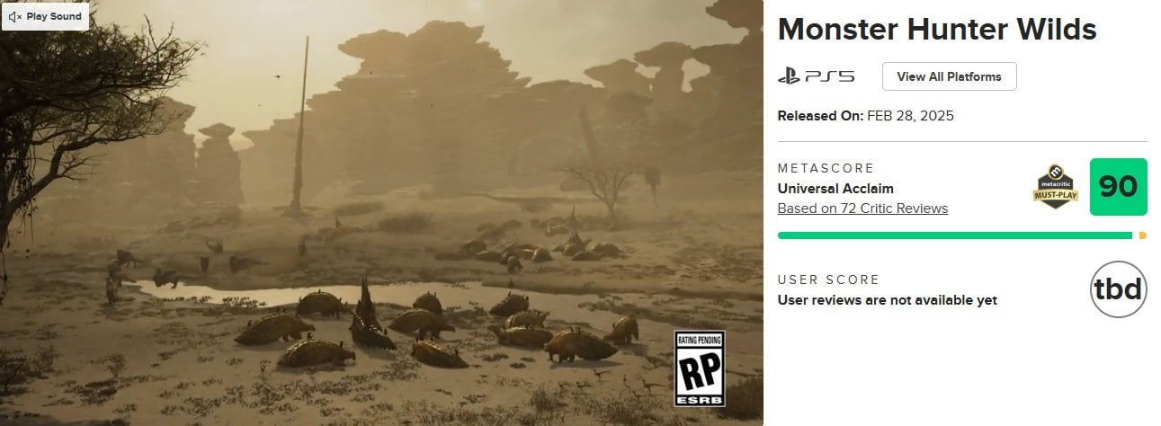 Источник: Metacritic / У Monster Hunter Wilds отличные оценки критиков