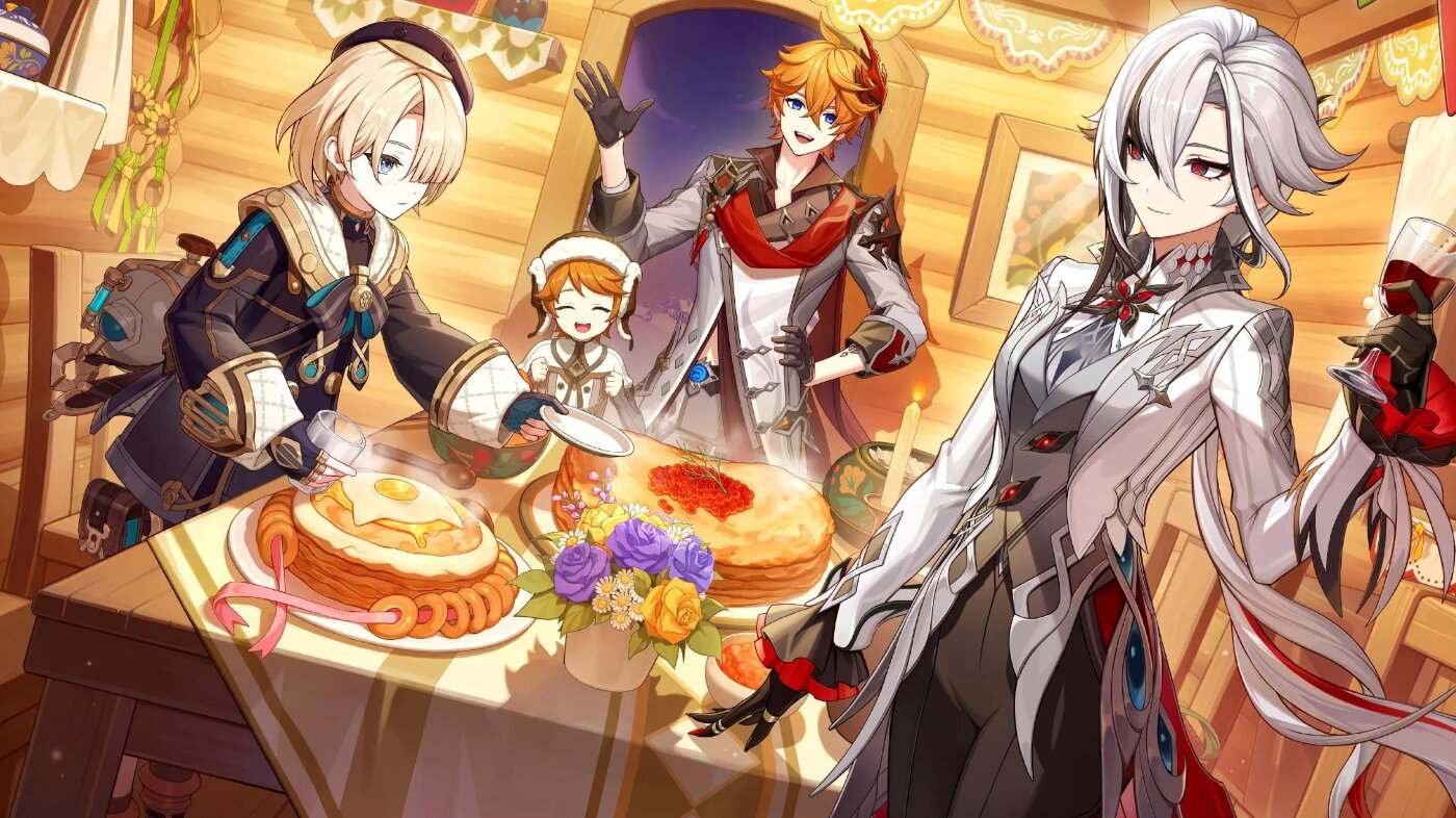 Официальный арт от Genshin Impact к Масленице