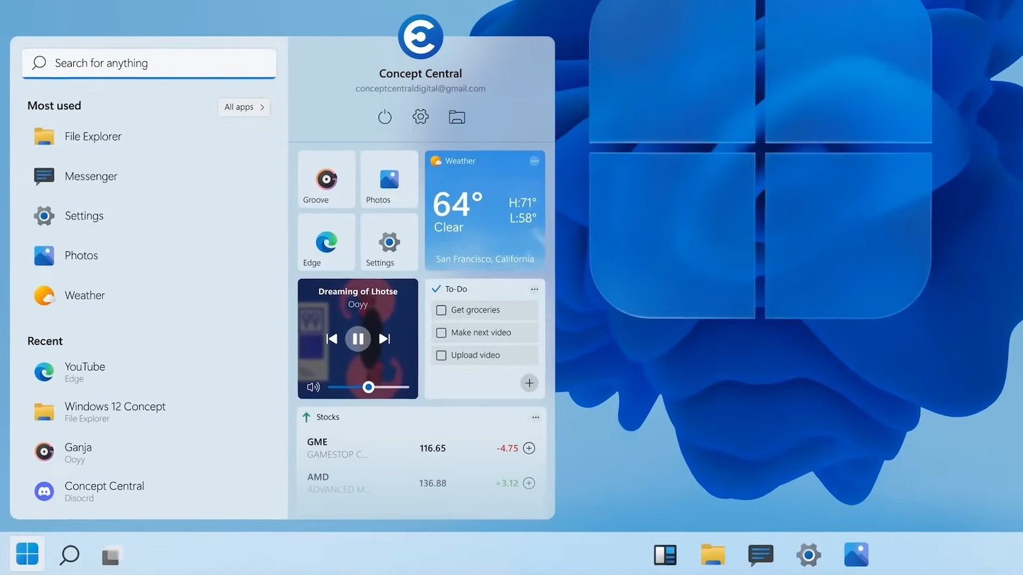 Источник: Concept Central / Windows 12 Concept