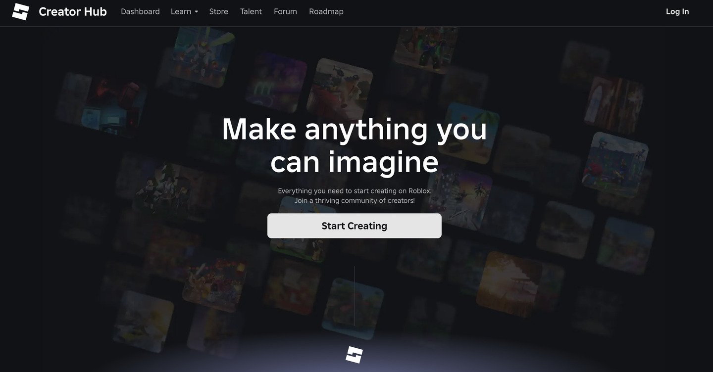 Источник: create.roblox.com / Заглавная страница Developer Hub