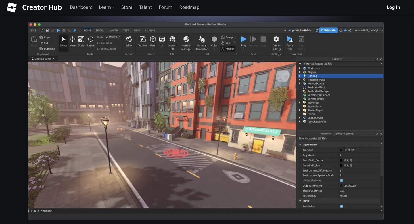 Источник: create.roblox.com / Заглавная страница