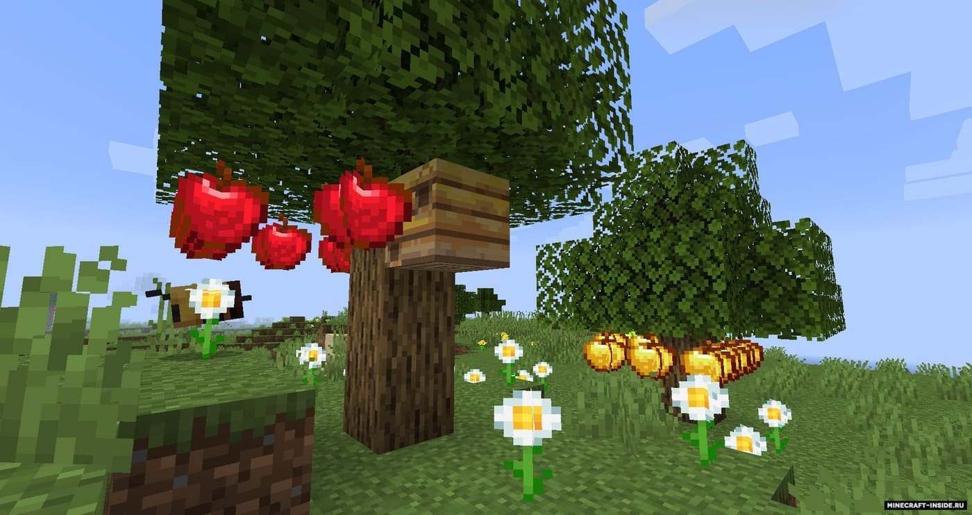 Источник: minecraft-inside.ru / Мод с яблонями в Minecraft