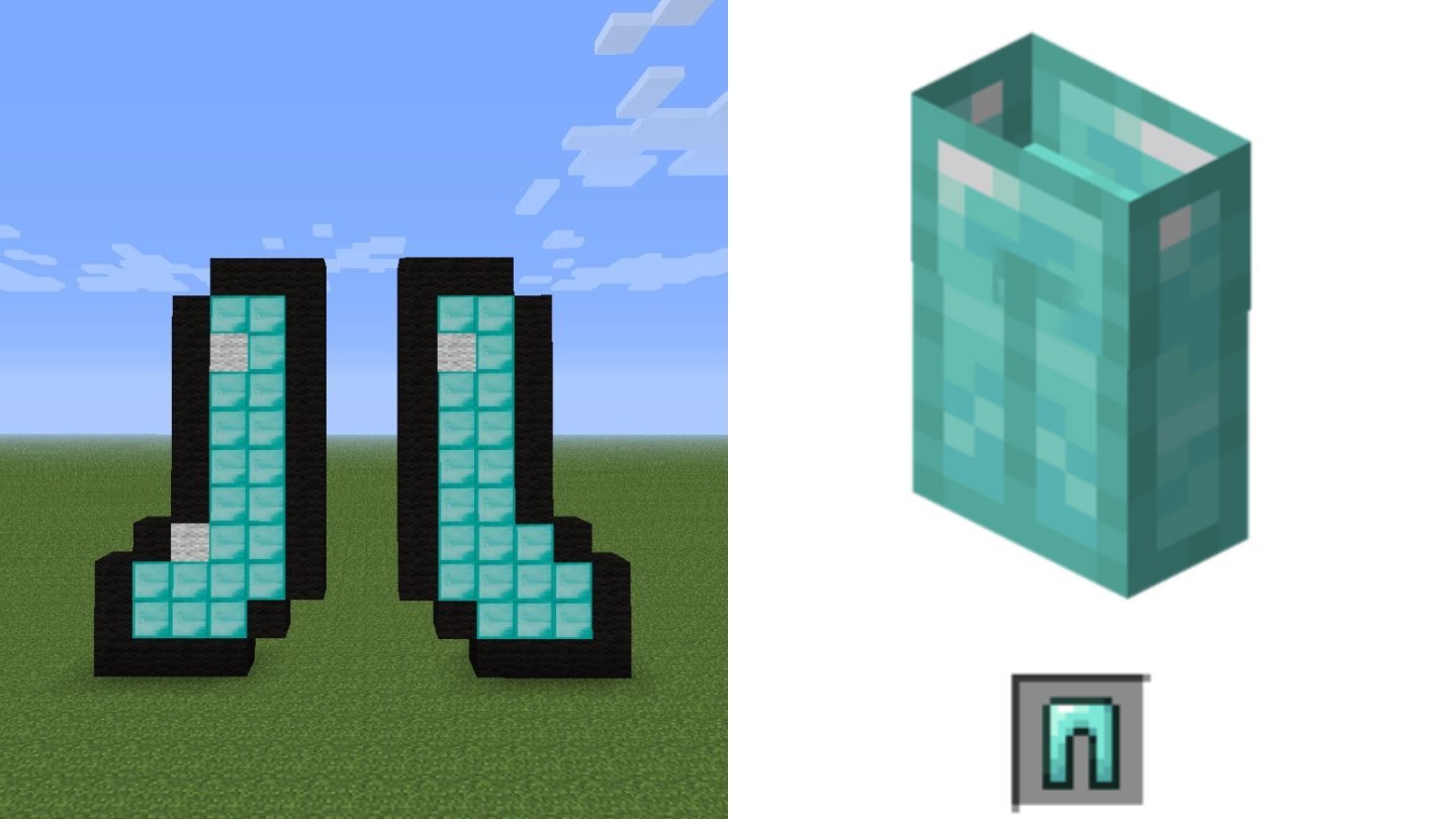 Источник: Minecraft Wiki / Алмазные ботинки и алмазные поножи