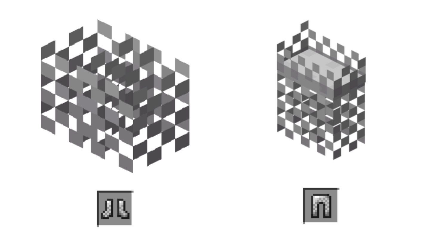 Источник: Minecraft Wiki / Кольчужные ботинки и кольчужные поножи