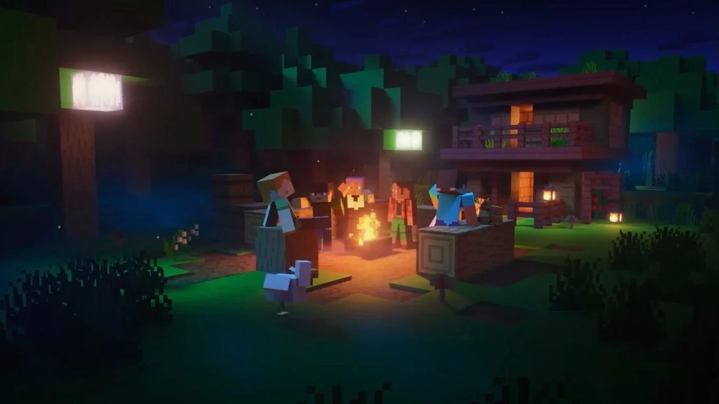 Источник: Minecraft Wiki / Алекс с друзьями у костра