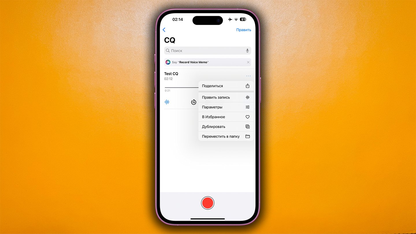 Источник: CQ / Диктофон в iPhone