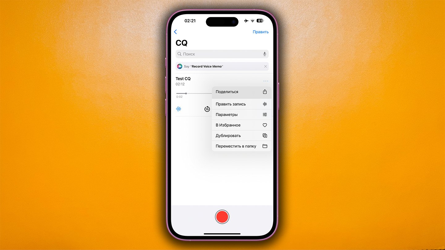 Источник: CQ / Диктофон в iPhone