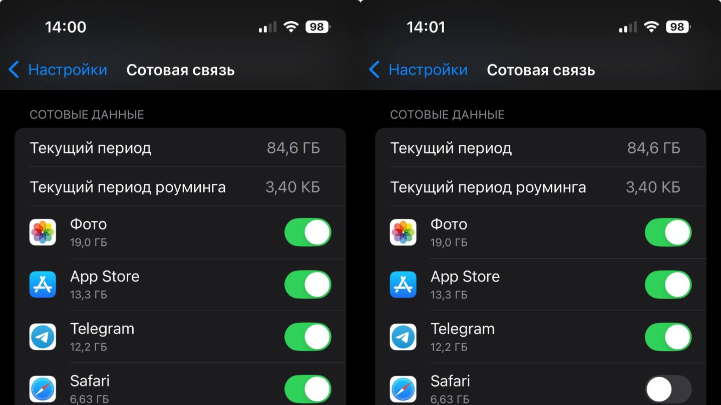 Источник: CQ / Настройки потребления трафика в iPhone
