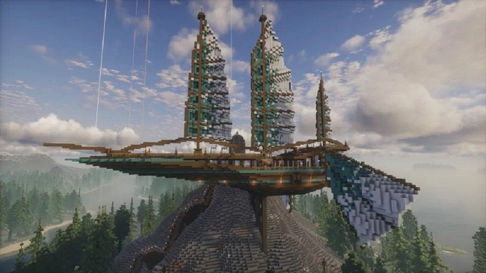 Источник: planetminecraft.com / Летающий корабль на вершине