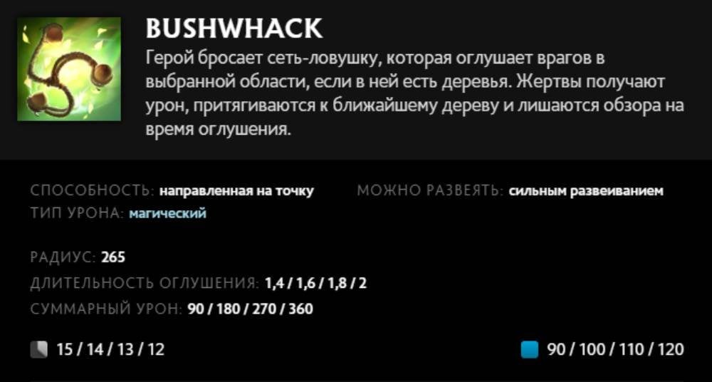 Скриншот CQ.ru / Описание умения Bushwhack