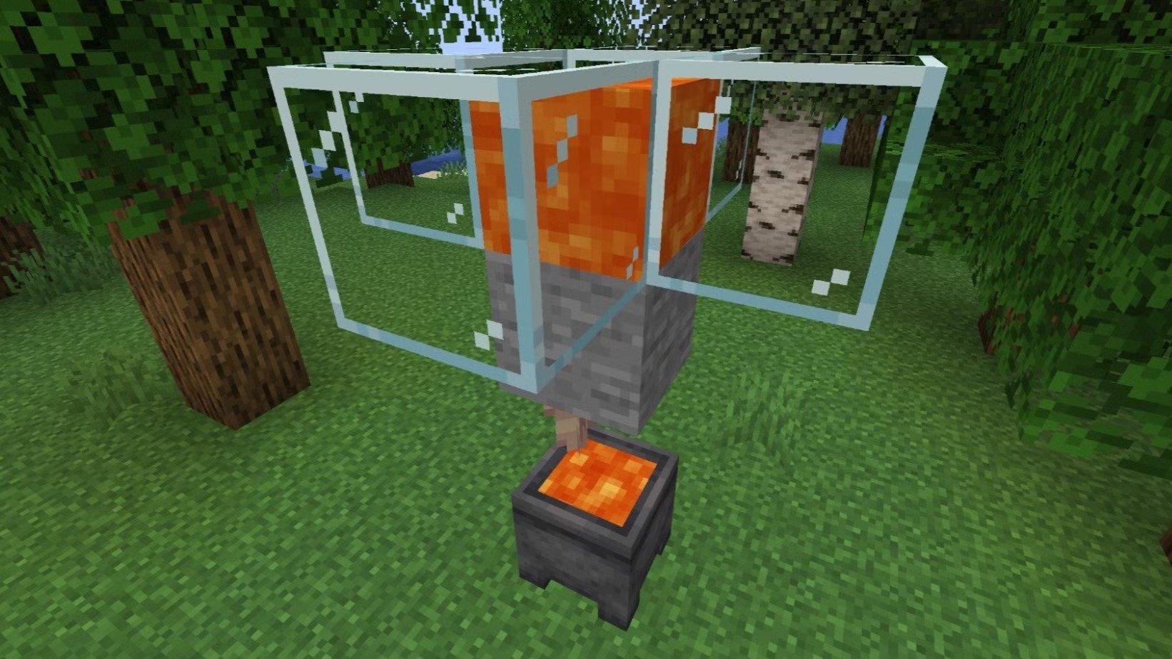 Бесконечный источник лавы в Minecraft