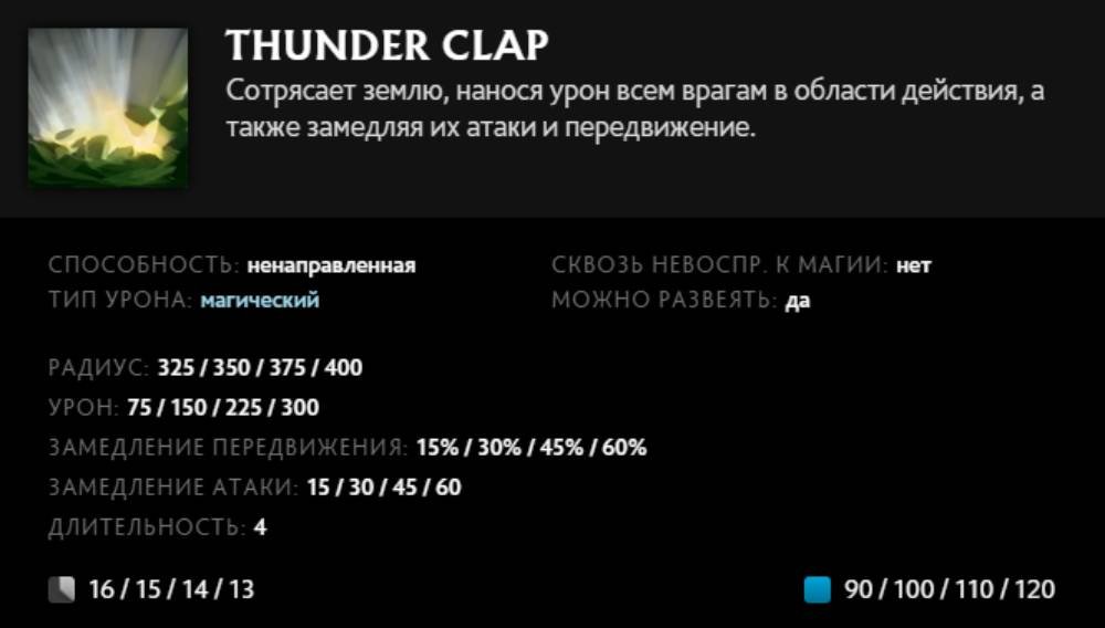 Скриншот CQ.ru / Описание умения Thunder Clap