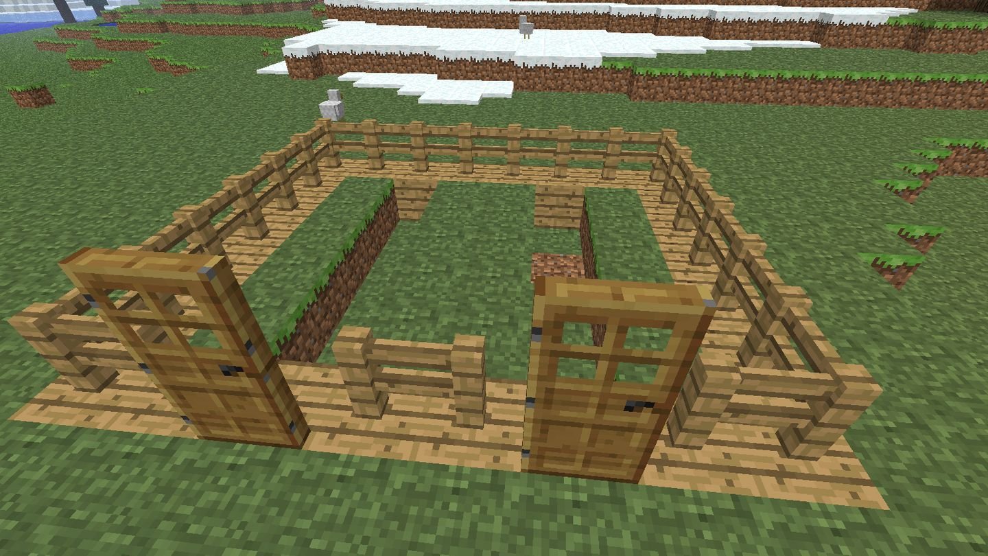 Источник: Minecraft Wiki / Постройка простой фермы