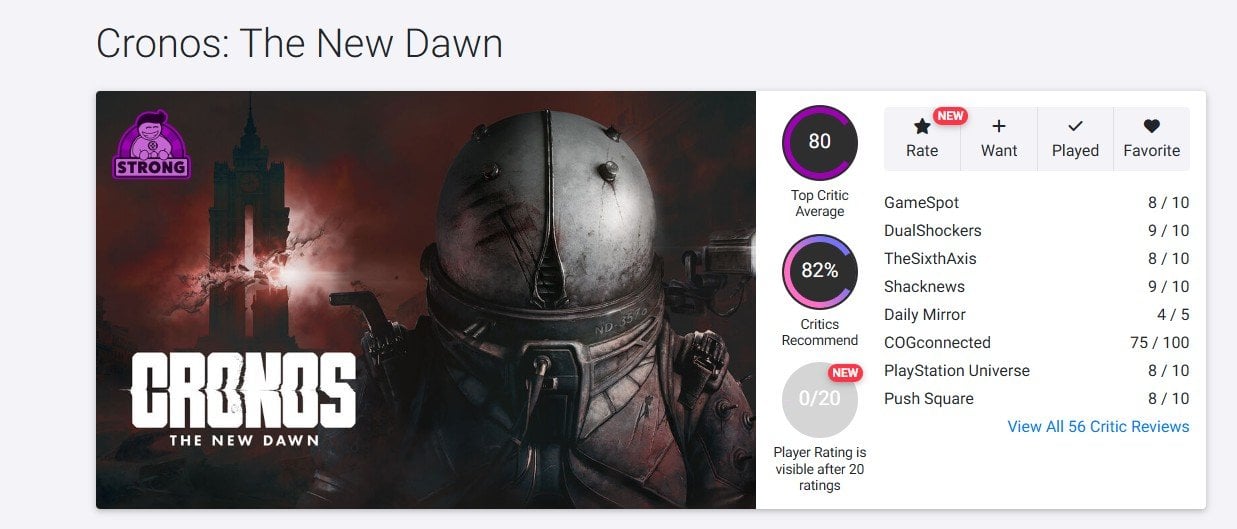 Cronos: The New Dawn на OpenCritic