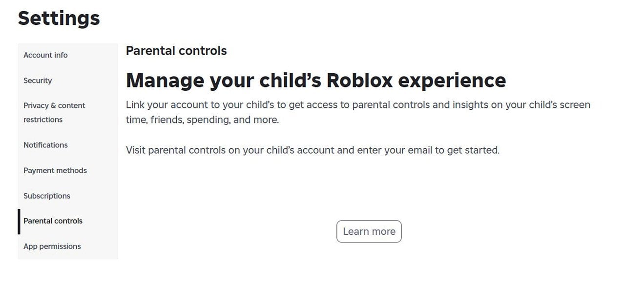 Источник: CQ.ru / Настройка родительского контроля в Roblox