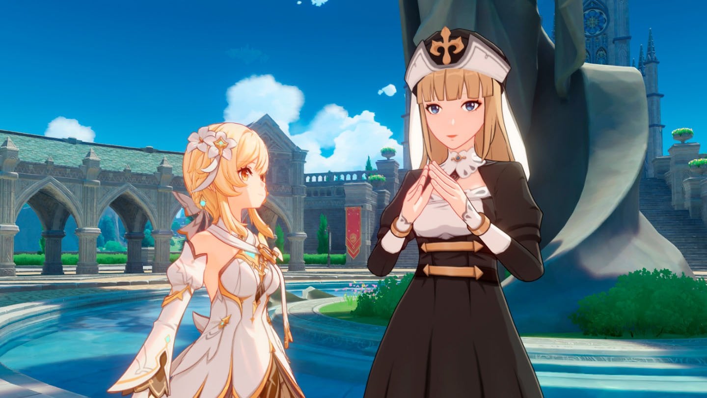 Источник: скриншот CQ.ru / Сестру Грейс можно найти прямо под ногами статуи Анемо Архонта