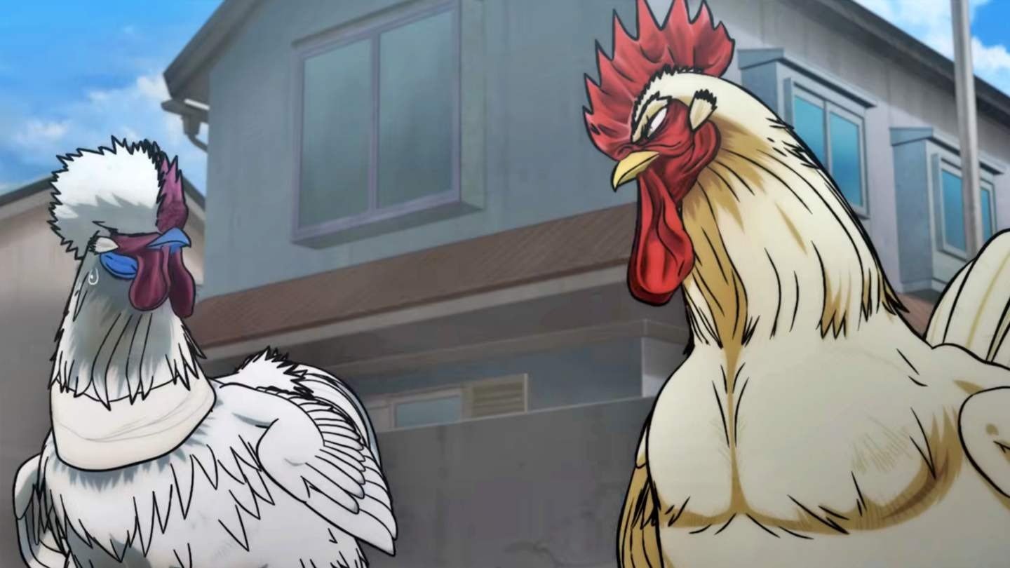 Боевой петух избивает титанов в трейлере необычного аниме