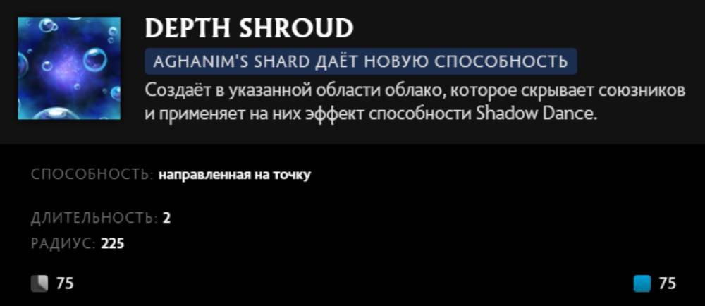 Источник: скриншот CQ.ru / Depth Shroud (Aghanim's Shard)
