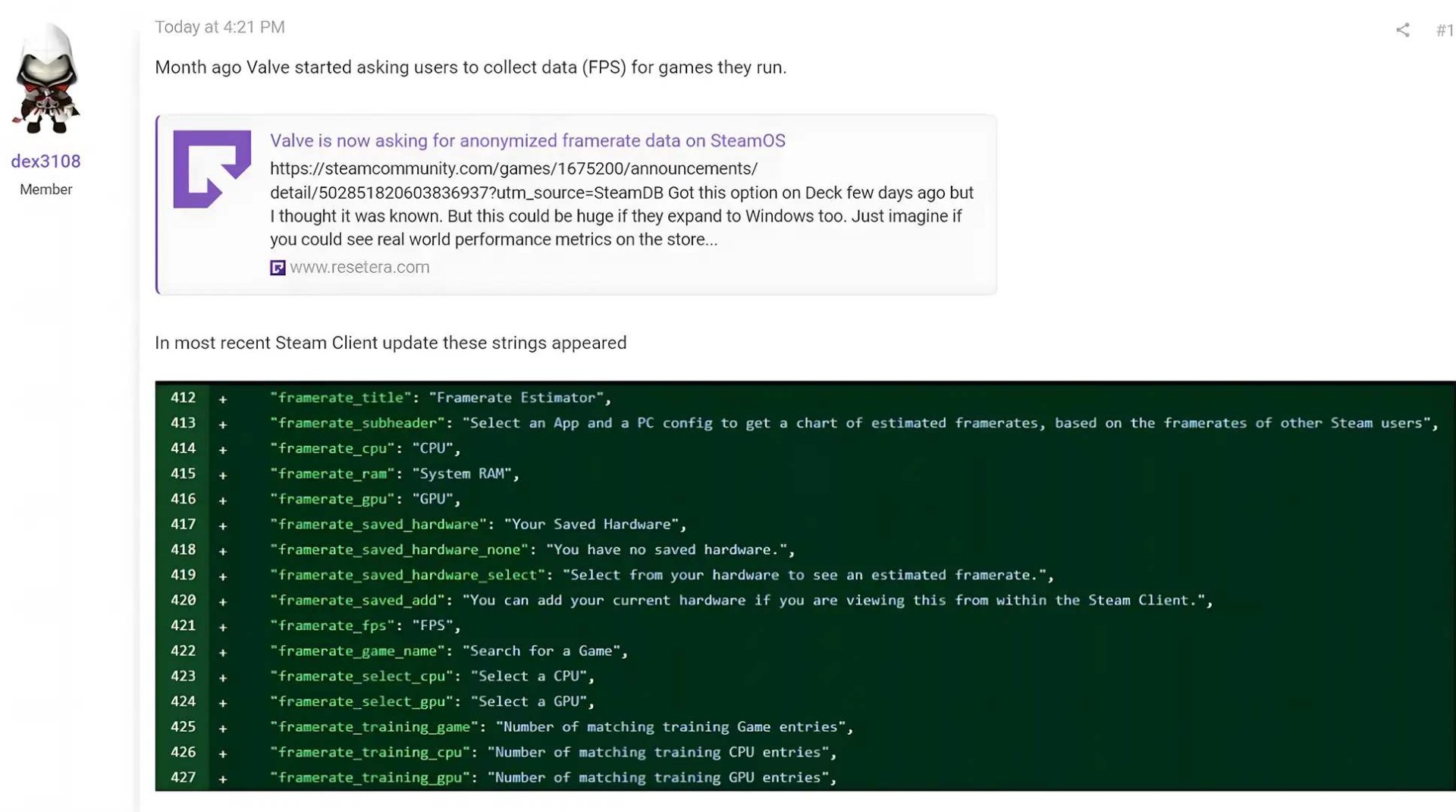 Источник: Resetera / Функция оценки FPS в Steam
