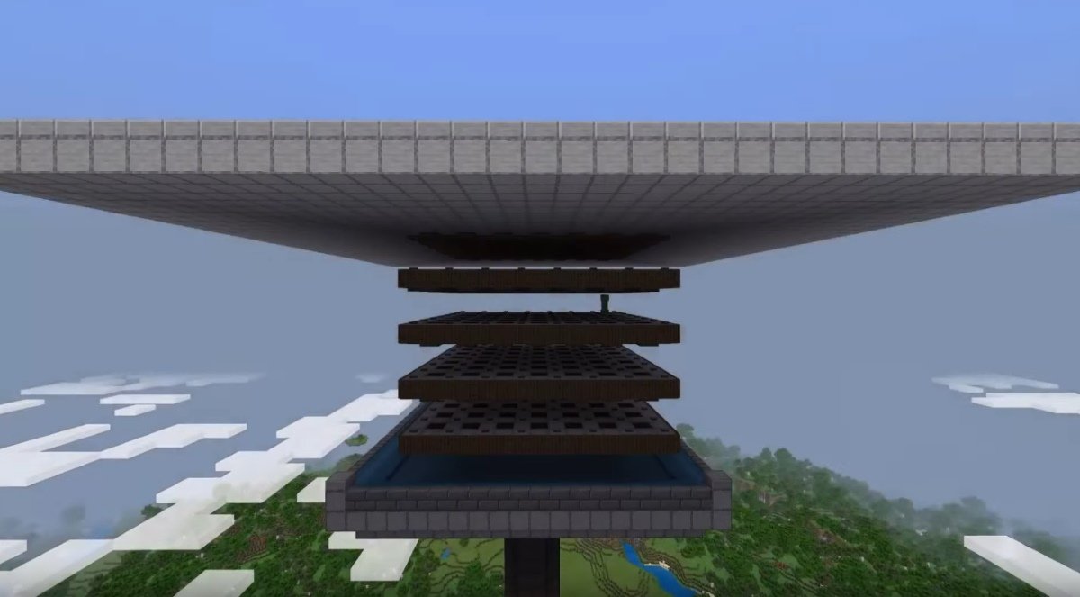 Источник: скриншот CQ.ru / Пример многоуровневой фермы пороха в Майнкрафт