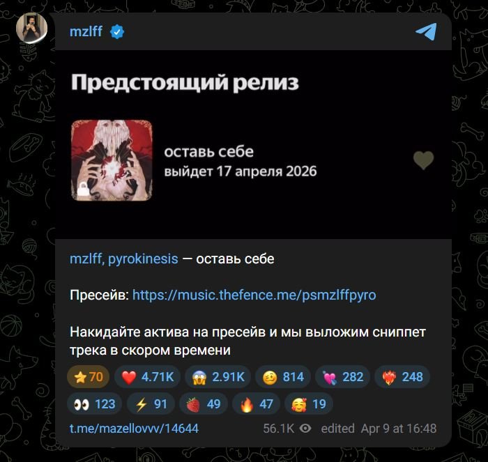 Источник: скриншот CQ.ru / Mzlff x Pyrokinesis — «Оставь себе»
