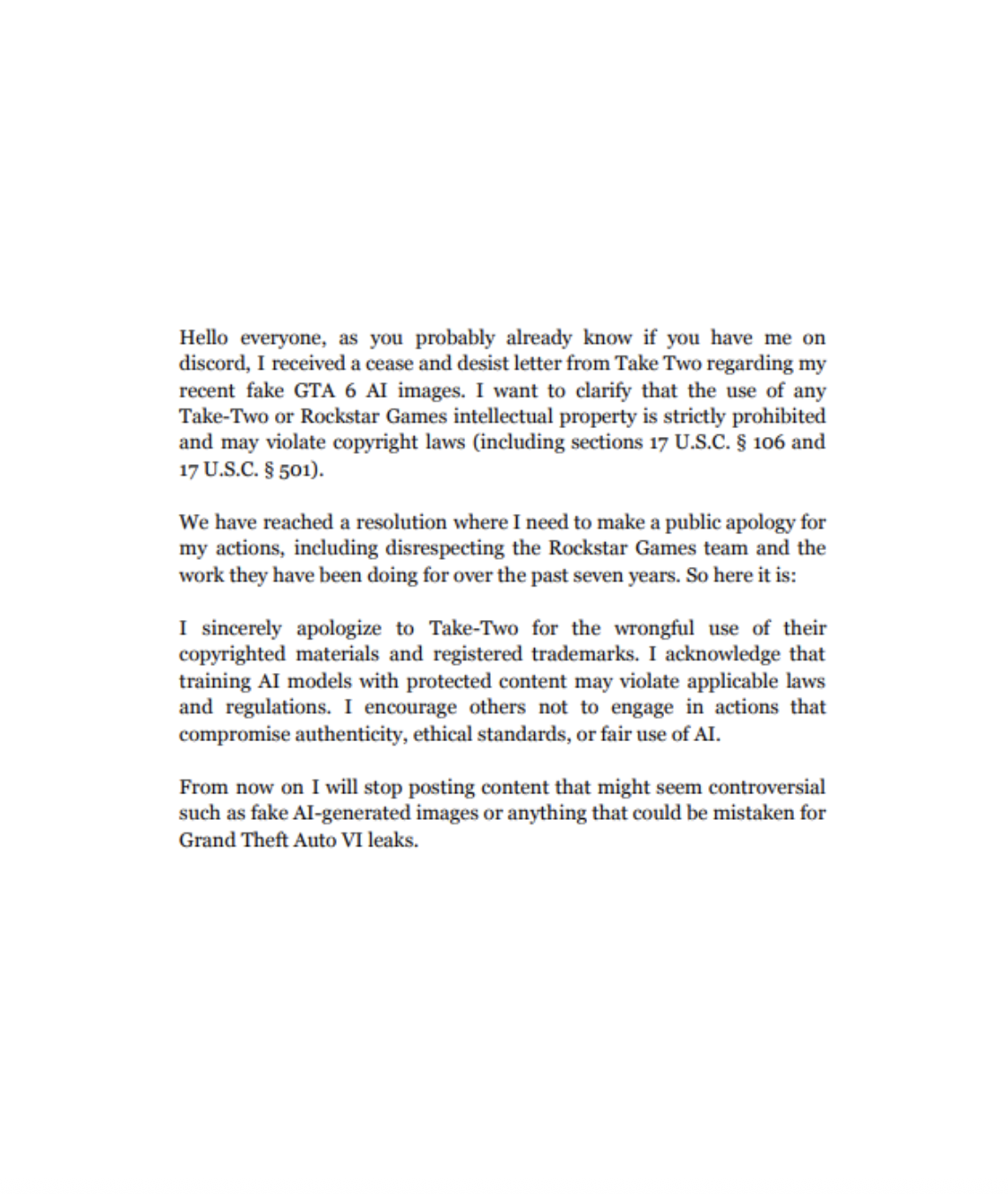 Источник: аккаунт GTASixJoker в социальной сети X / Извинения