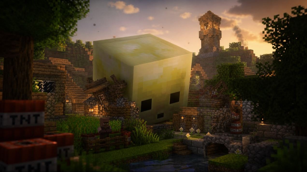В Minecraft можно взорвать целую деревню с помощью слизней