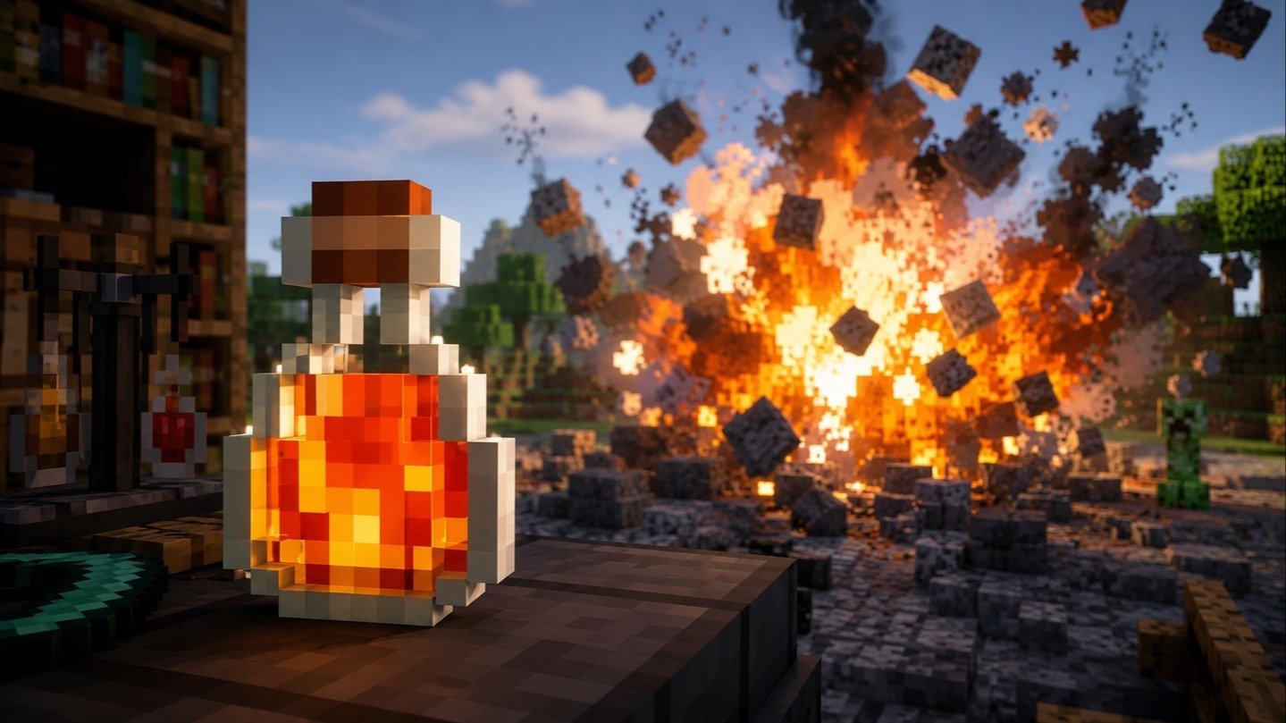Взрывное зелье в Minecraft 2026 рецепт и применение