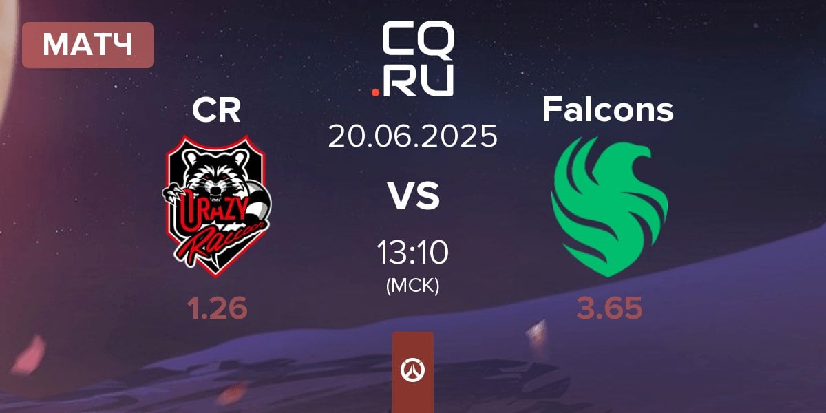 Матч Crazy Raccoon CR vs Team Falcons Falcons | 20.06