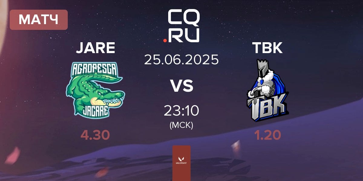 Матч Agropesca Jacare JARE vs TBK Esports TBK | 25.06