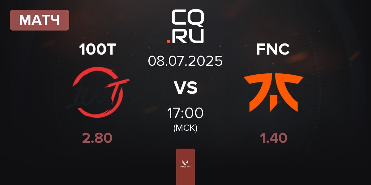 Матч 100 Thieves 100T vs Fnatic FNC | 08.07