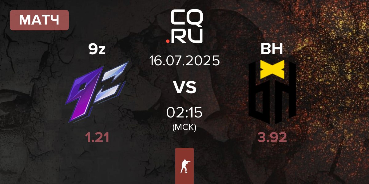 Матч 9z Team 9z vs Bounty Hunters BH | 16.07