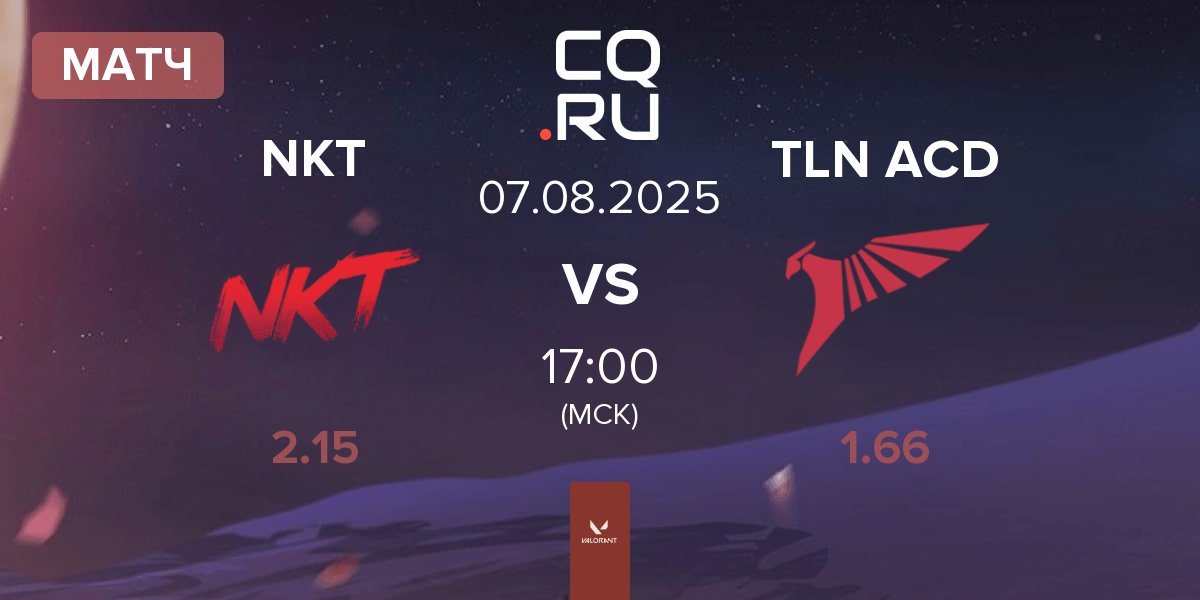 Матч Team NKT NKT vs TALON Academy TLN ACD | 07.08