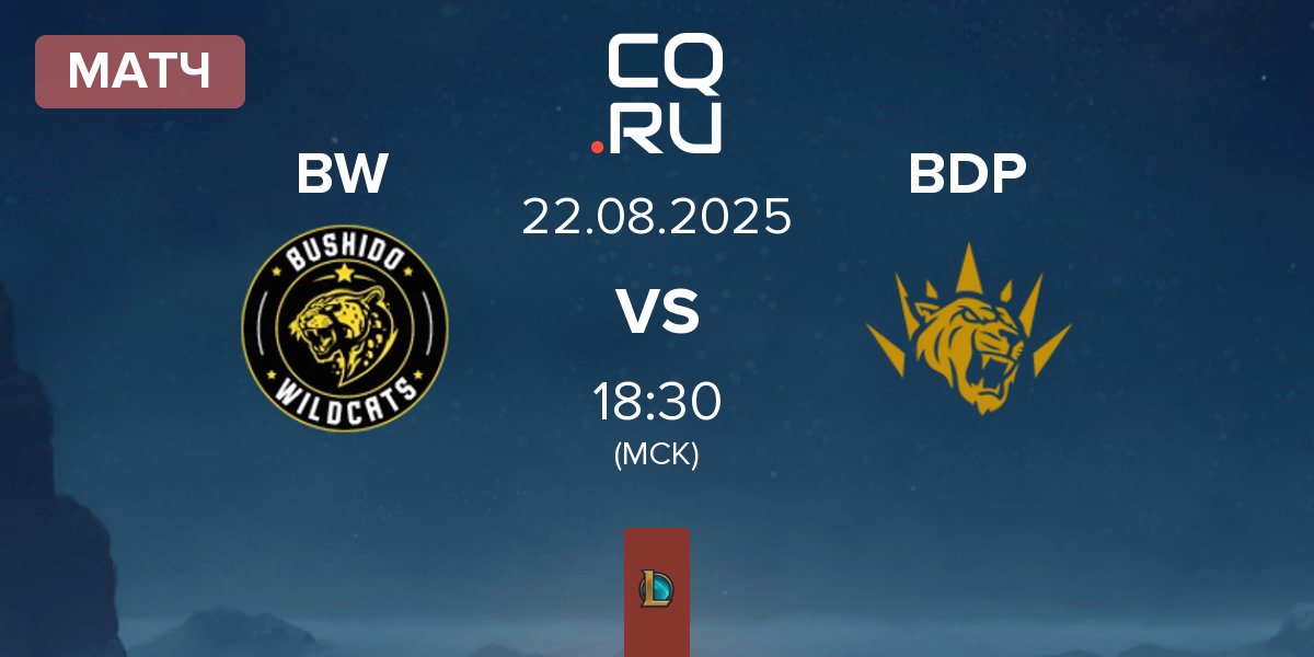 Матч Bushido Wildcats BW vs BBL Dark Passage BDP | 22.08