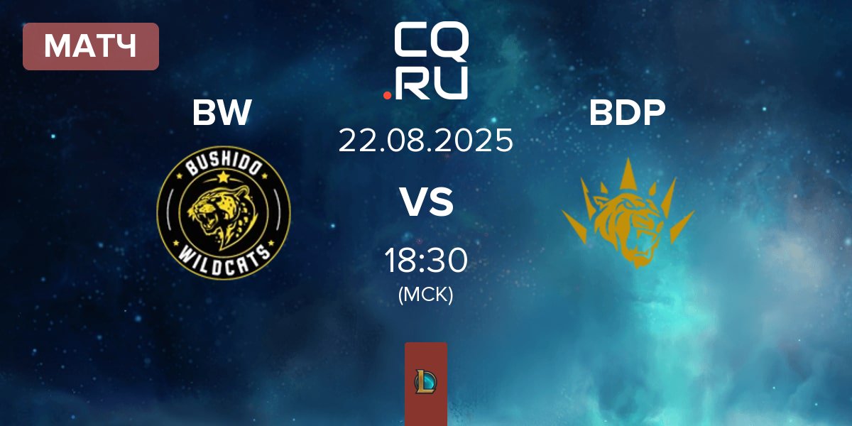 Матч Bushido Wildcats BW vs BBL Dark Passage BDP | 22.08