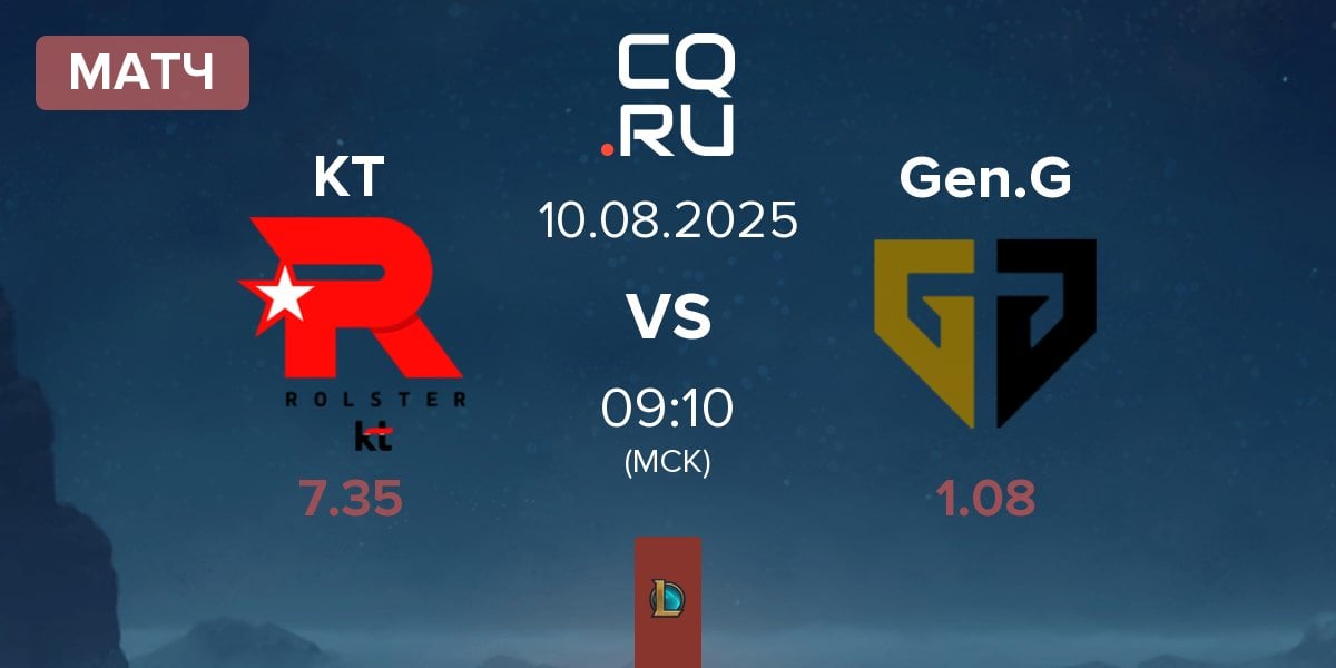 Матч KT Rolster KT vs Gen.G Esports Gen.G | 10.08