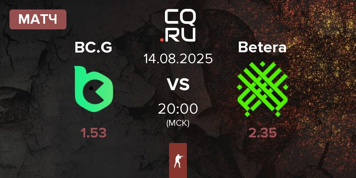 Матч BC.Game Esports BC.G vs Betera Esports Betera | 14.08