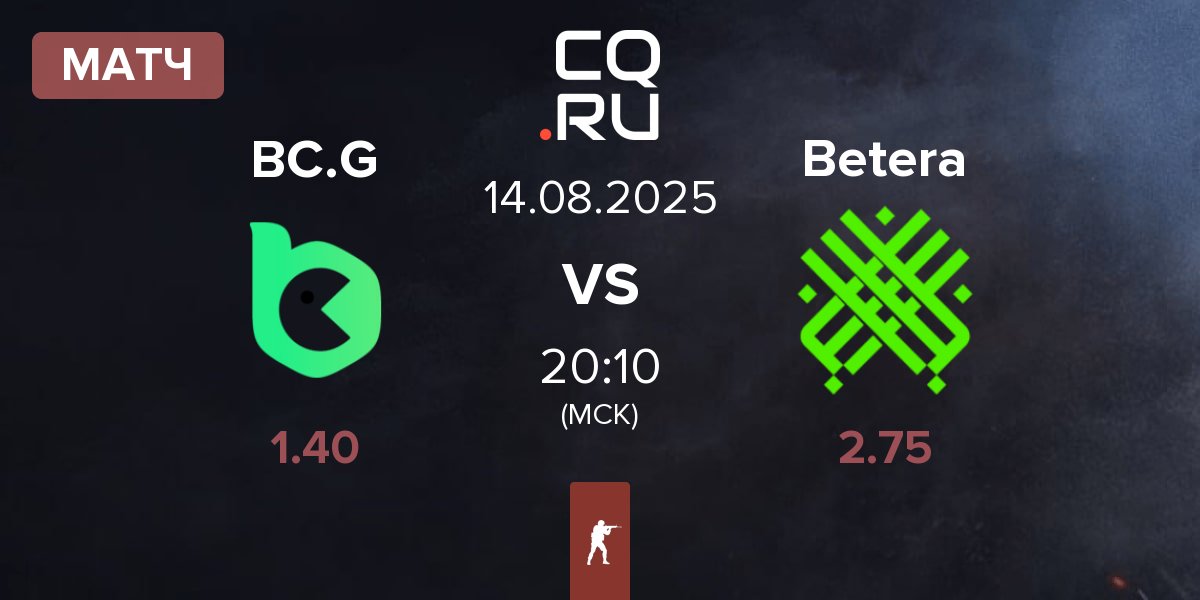 Матч BC.Game Esports BC.G vs Betera Esports Betera | 14.08