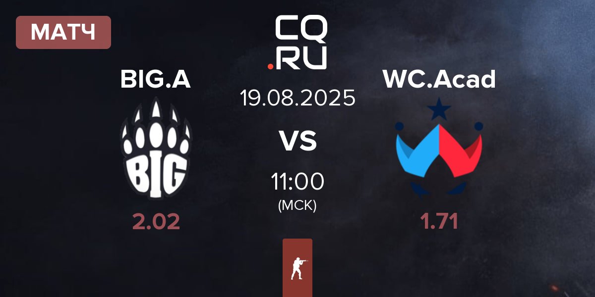Матч BIG Academy BIG.A vs Wildcard Academy WC.Acad | 19.08